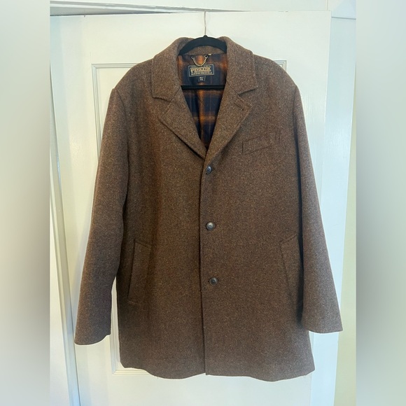 Men’s Pendleton Brown Wool Overcoat - Size XL - Picture 2 of 7